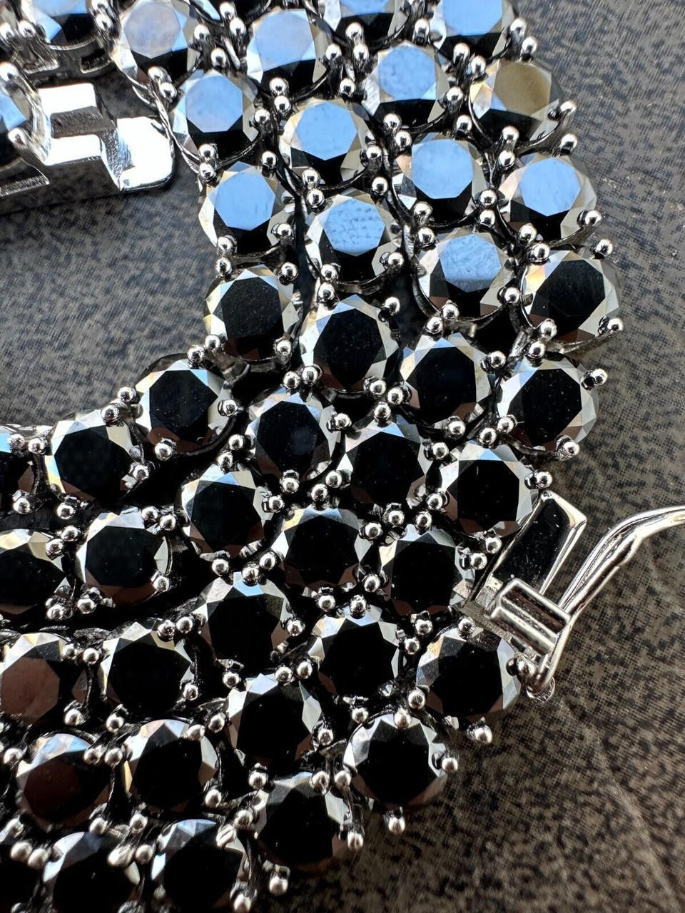 Italiano Silver, Inc. Real Black MOISSANITE 5mm Tennis Chain 925 Silver Iced Necklace Pass Tester