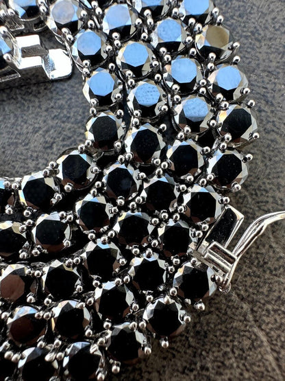 Italiano Silver, Inc. Real Black MOISSANITE 5mm Tennis Chain 925 Silver Iced Necklace Pass Tester