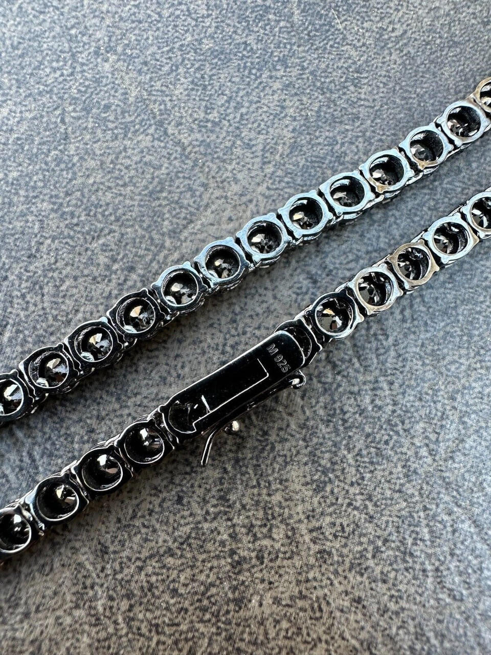 Italiano Silver, Inc. Real Black MOISSANITE 5mm Tennis Chain Black Rhodium 925 Silver Iced Necklace