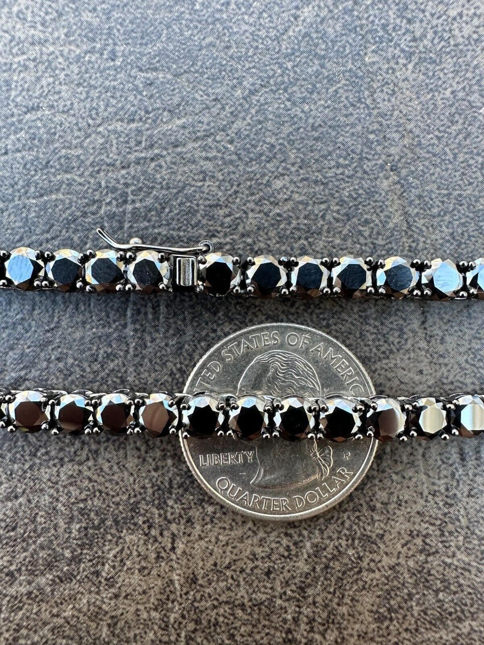 Italiano Silver, Inc. Real Black MOISSANITE 5mm Tennis Chain Black Rhodium 925 Silver Iced Necklace