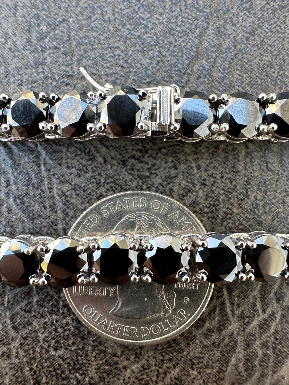 Italiano Silver, Inc. Real Black MOISSANITE Big 7mm Tennis Chain 925 Silver Iced Necklace Pass Tester