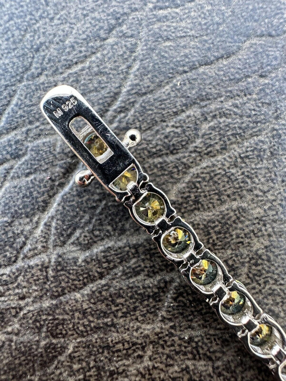 Italiano Silver, Inc. Real Blue Gray MOISSANITE 5mm Tennis Chain 925 Silver Iced Necklace Pass Tester