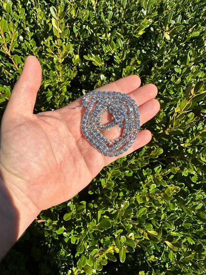 Italiano Silver, Inc. Real Blue Gray MOISSANITE 5mm Tennis Chain 925 Silver Iced Necklace Pass Tester