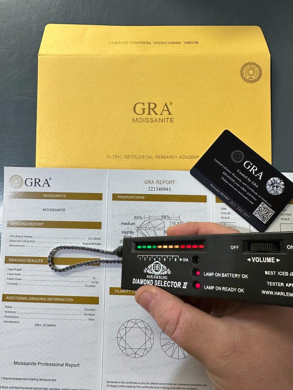 Italiano Silver, Inc. Real Blue MOISSANITE 3mm Tennis Chain 925 Silver Iced Necklace Pass Diamond Test