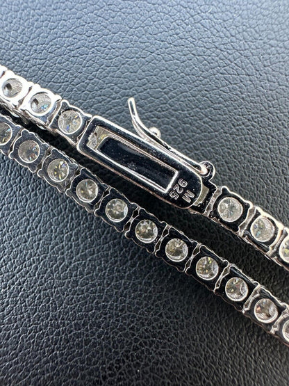 Italiano Silver, Inc. Real Opal Rainbow MOISSANITE 3mm Tennis Chain 925 Silver Iced Necklace Pass Test