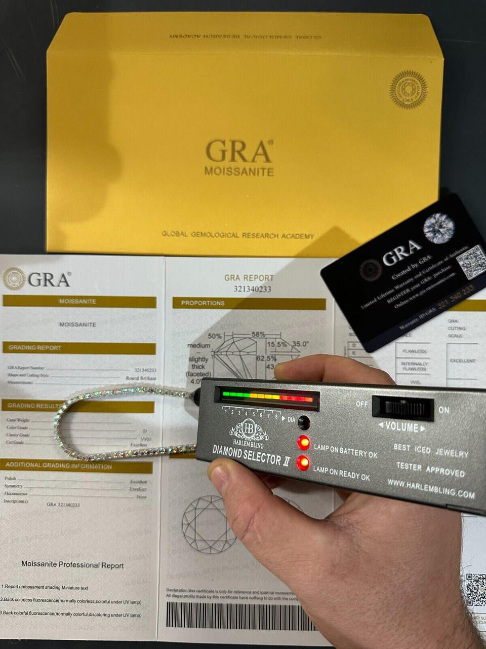 Italiano Silver, Inc. Real Opal Rainbow MOISSANITE 3mm Tennis Chain 925 Silver Iced Necklace Pass Test