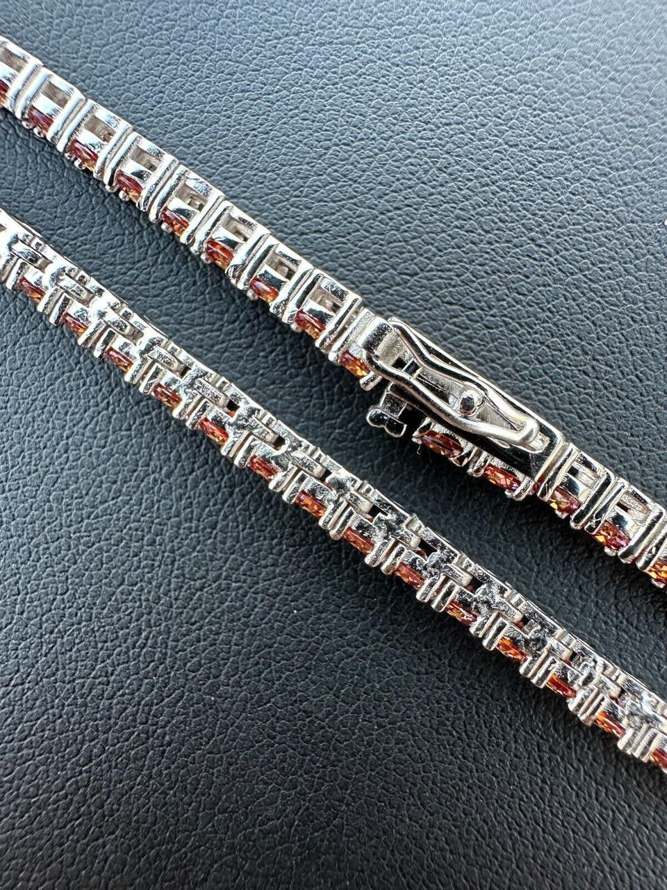 Italiano Silver, Inc. Real Pink MOISSANITE 3mm Tennis Chain 925 Silver Iced Necklace Pass Diamond Test