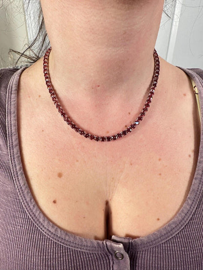 Italiano Silver, Inc. Real Ruby Red MOISSANITE 5mm Tennis Chain 925 Silver Iced Necklace Pass Tester