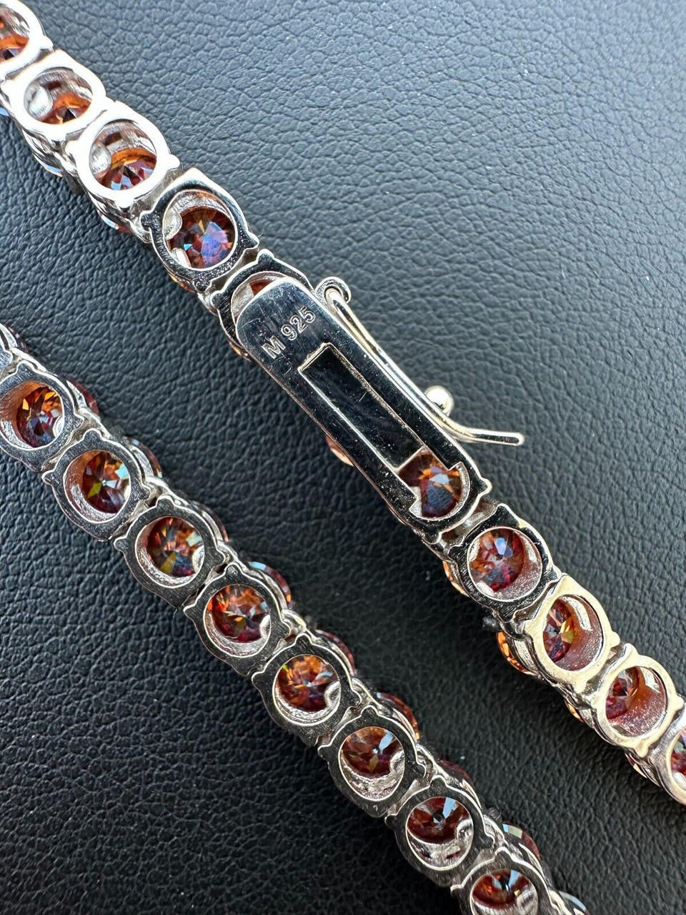 Italiano Silver, Inc. Real Ruby Red MOISSANITE 5mm Tennis Chain 925 Silver Iced Necklace Pass Tester