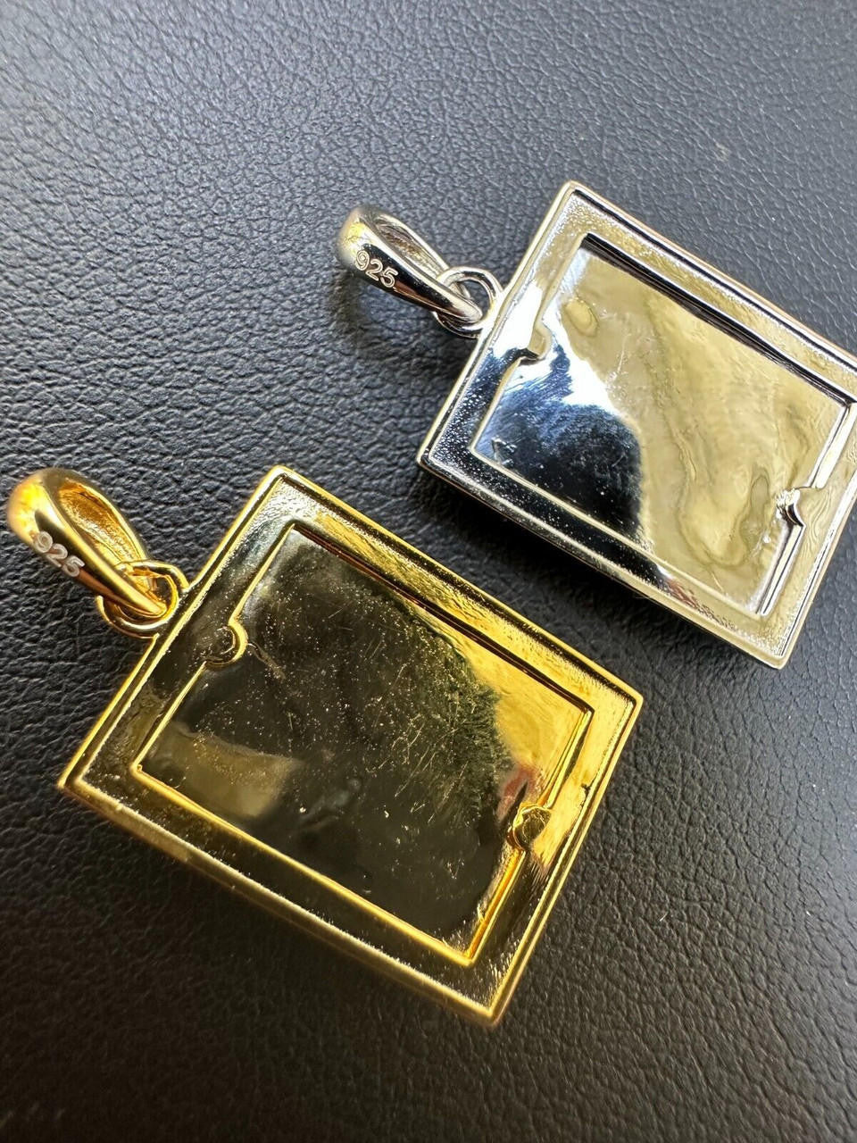 Italiano Silver, Inc. Real Solid 925 Silver / Plain Gold Plated Cross Jesus Medallion Pendant Necklace