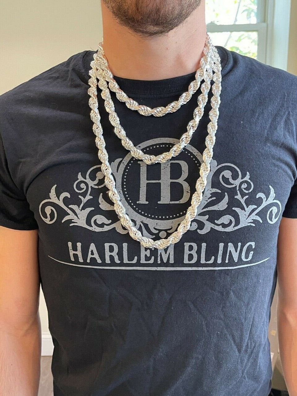 Italiano Silver, Inc Real Solid 925 Sterling Silver 11mm Thick Mens Rope Chain Necklace Heavy Kilo