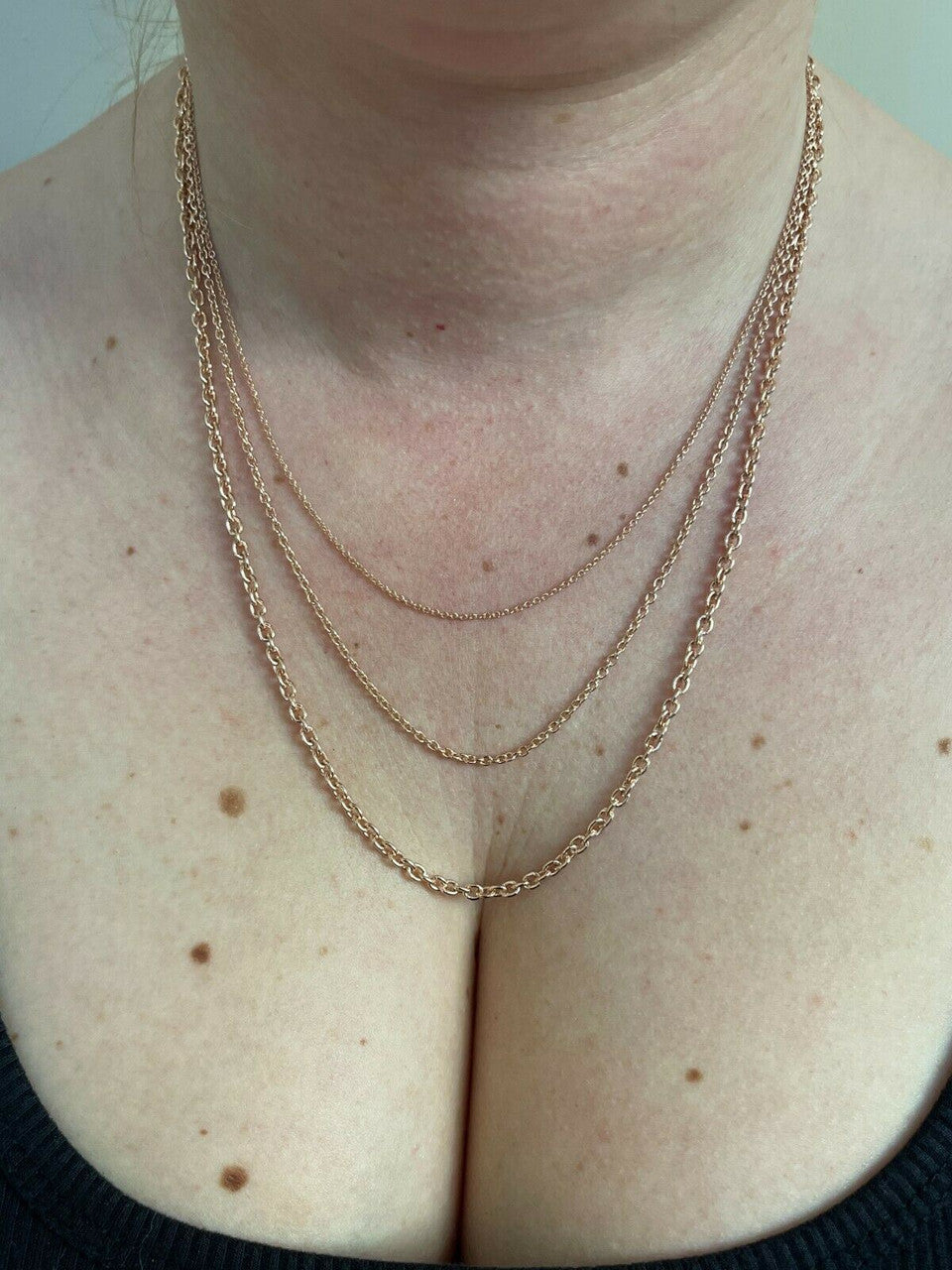 Italiano Silver, Inc Real Solid 925 Sterling Silver 14k Rose Gold Vermeil Anchor Cable Chain Necklace