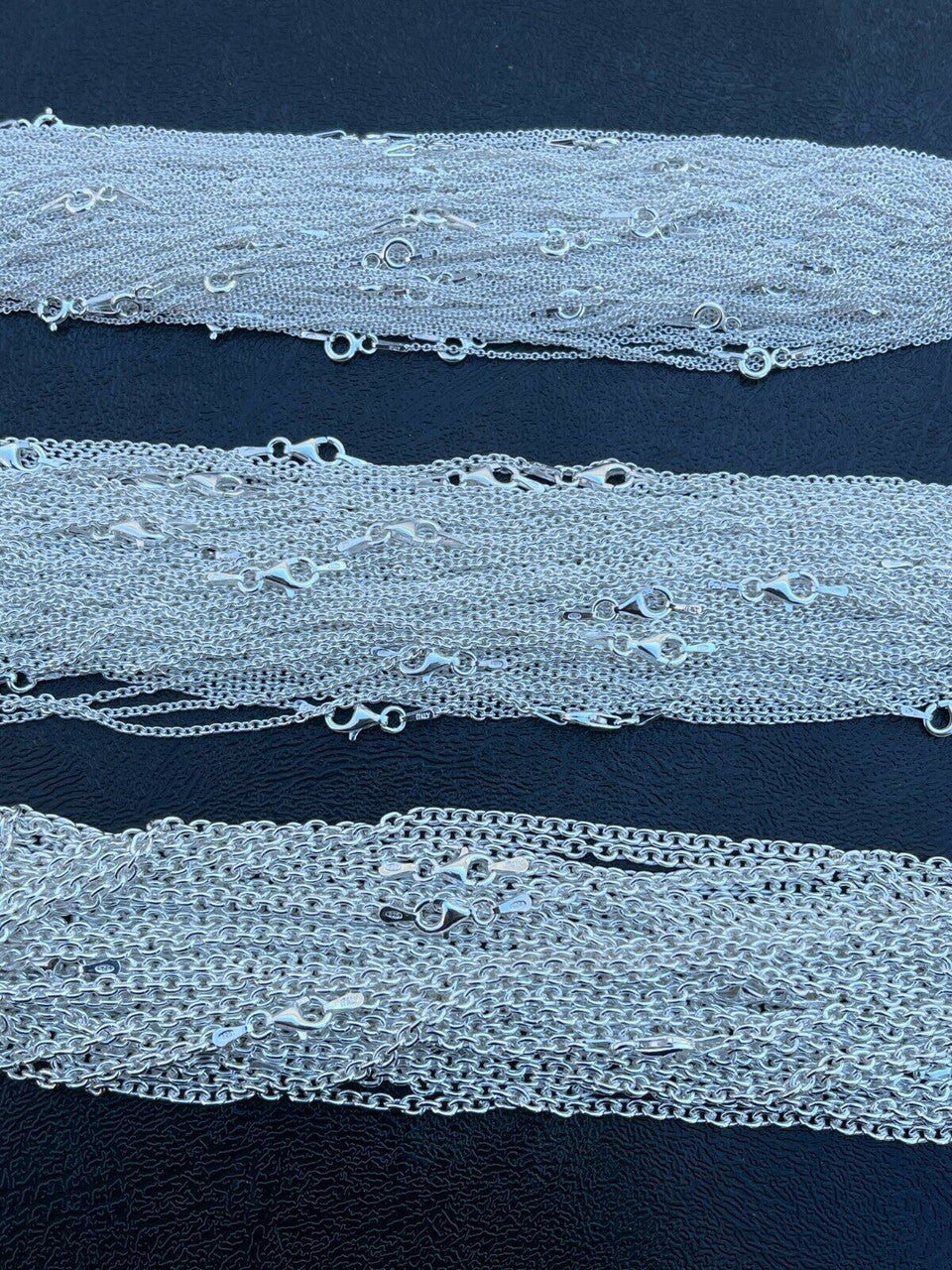 Italiano Silver, Inc Real Solid 925 Sterling Silver Anchor Cable Chain Rolo Necklace 1mm - 3mm ITALY