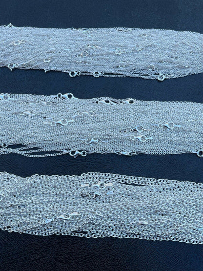 Italiano Silver, Inc Real Solid 925 Sterling Silver Anchor Cable Chain Rolo Necklace 1mm - 3mm ITALY