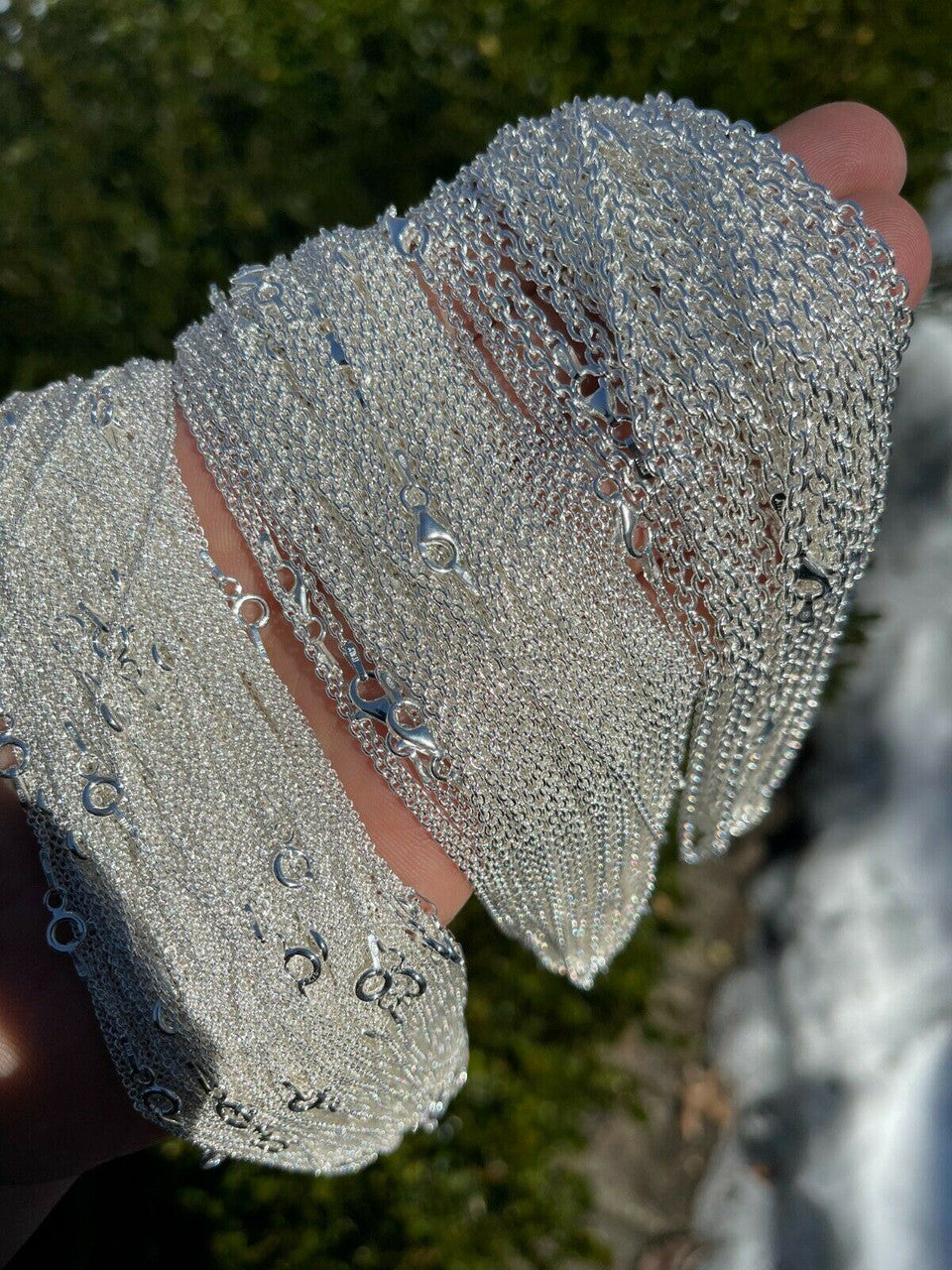 Italiano Silver, Inc Real Solid 925 Sterling Silver Anchor Cable Chain Rolo Necklace 1mm - 3mm ITALY