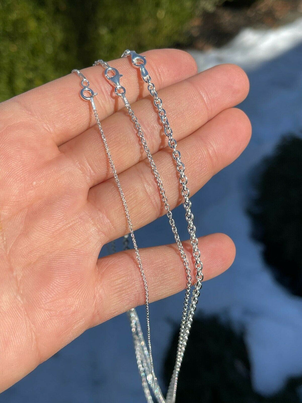 Italiano Silver, Inc Real Solid 925 Sterling Silver Anchor Cable Chain Rolo Necklace 1mm - 3mm ITALY