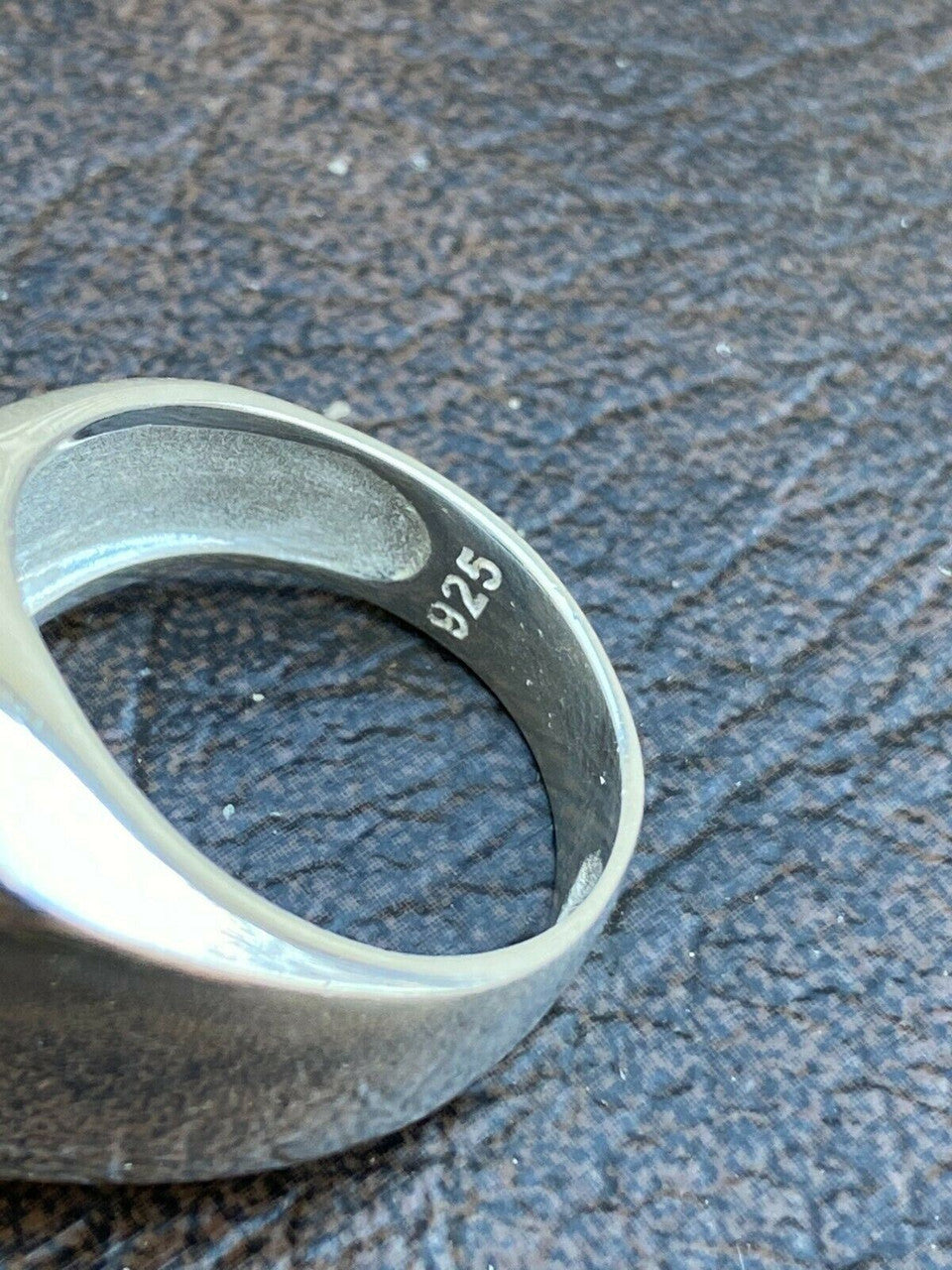 Italiano Silver, Inc Real Solid 925 Sterling Silver Black Onyx Natural Stone Mens Signet Plain Ring