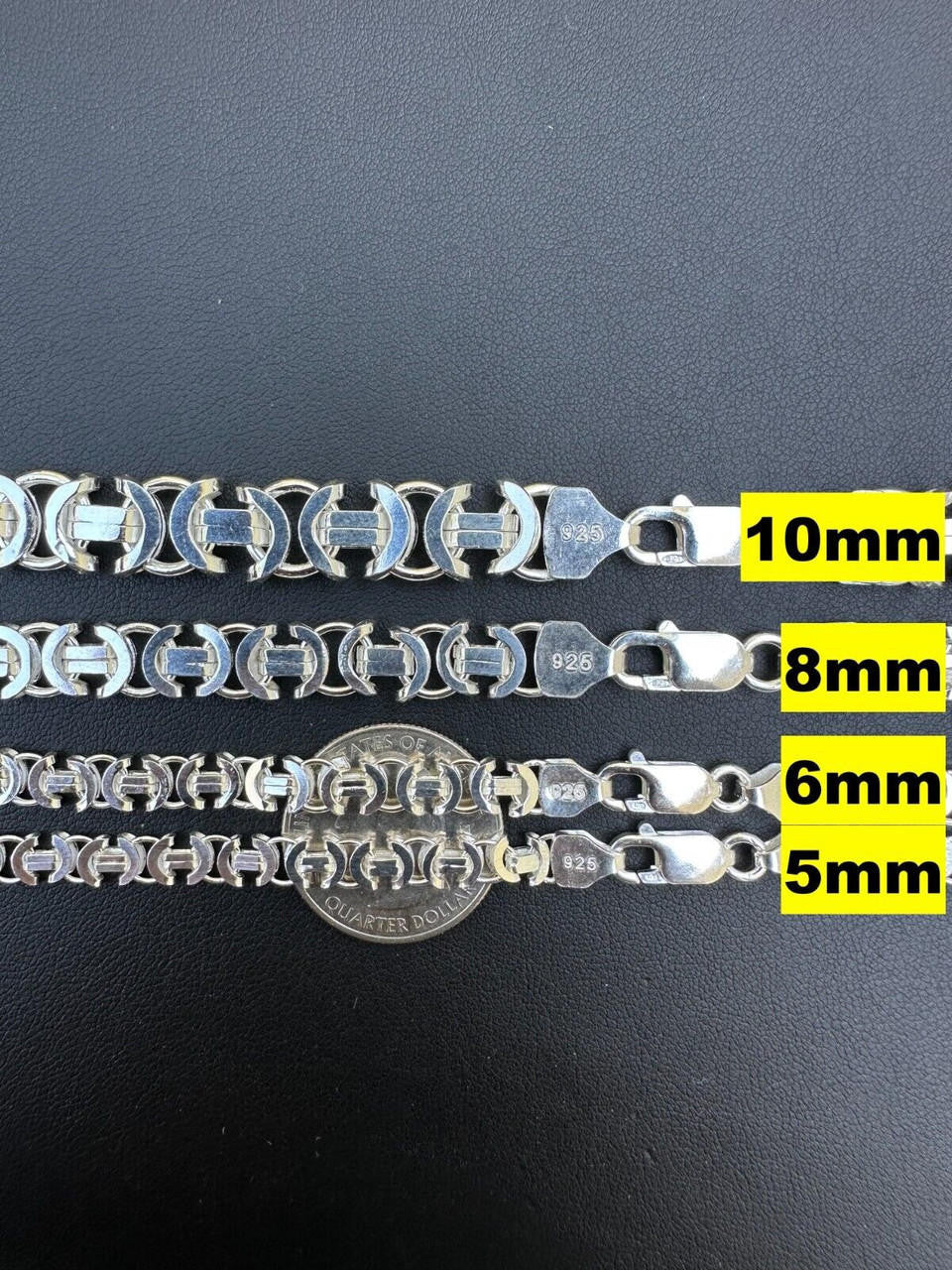 Italiano Silver, Inc. Real Solid 925 Sterling Silver Flat Byzantine Chain Mens Necklace Or Bracelet