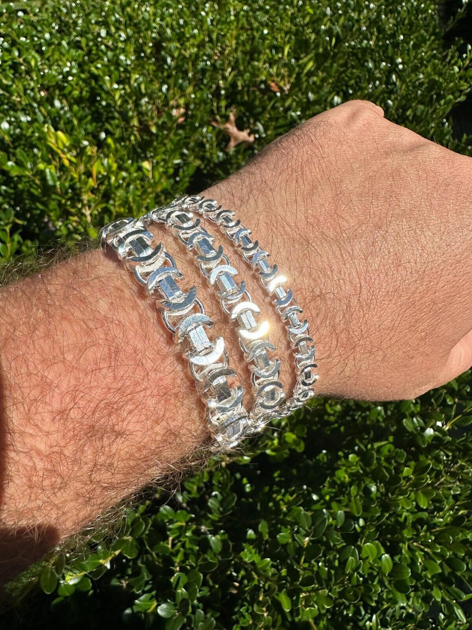 Italiano Silver, Inc. Real Solid 925 Sterling Silver Flat Byzantine Chain Mens Necklace Or Bracelet