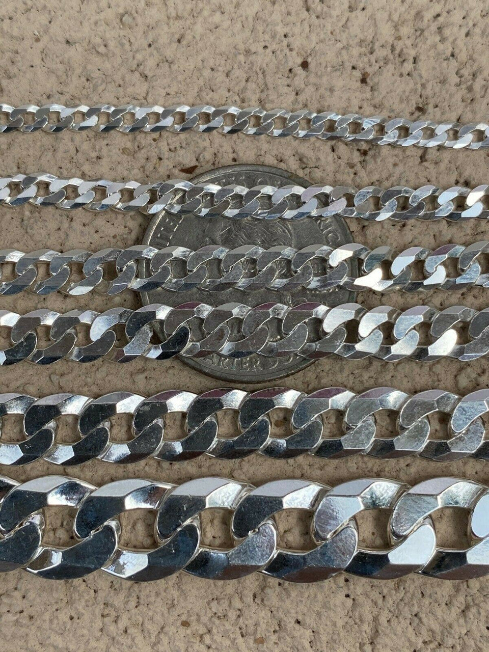 Italiano Silver, Inc Real Solid 925 Sterling Silver Flat Curb Cuban Link Bracelet 3-10mm ITALY MADE