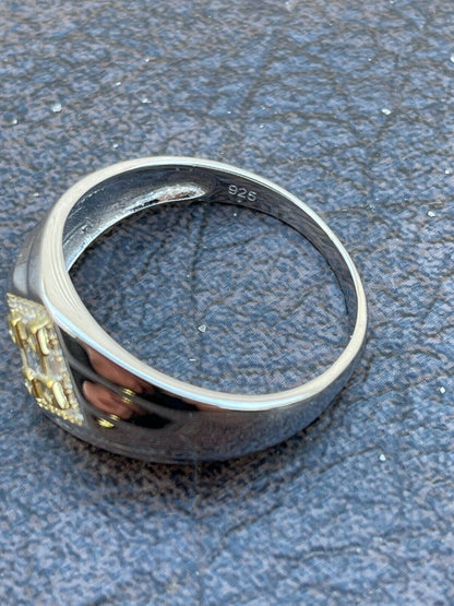 Italiano Silver, Inc Real Solid 925 Sterling Silver Iced CZ Ring Mens Ladies Pinky Band Sizes 6-13