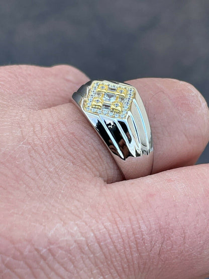 Italiano Silver, Inc Real Solid 925 Sterling Silver Iced CZ Ring Mens Ladies Pinky Band Sizes 6-13