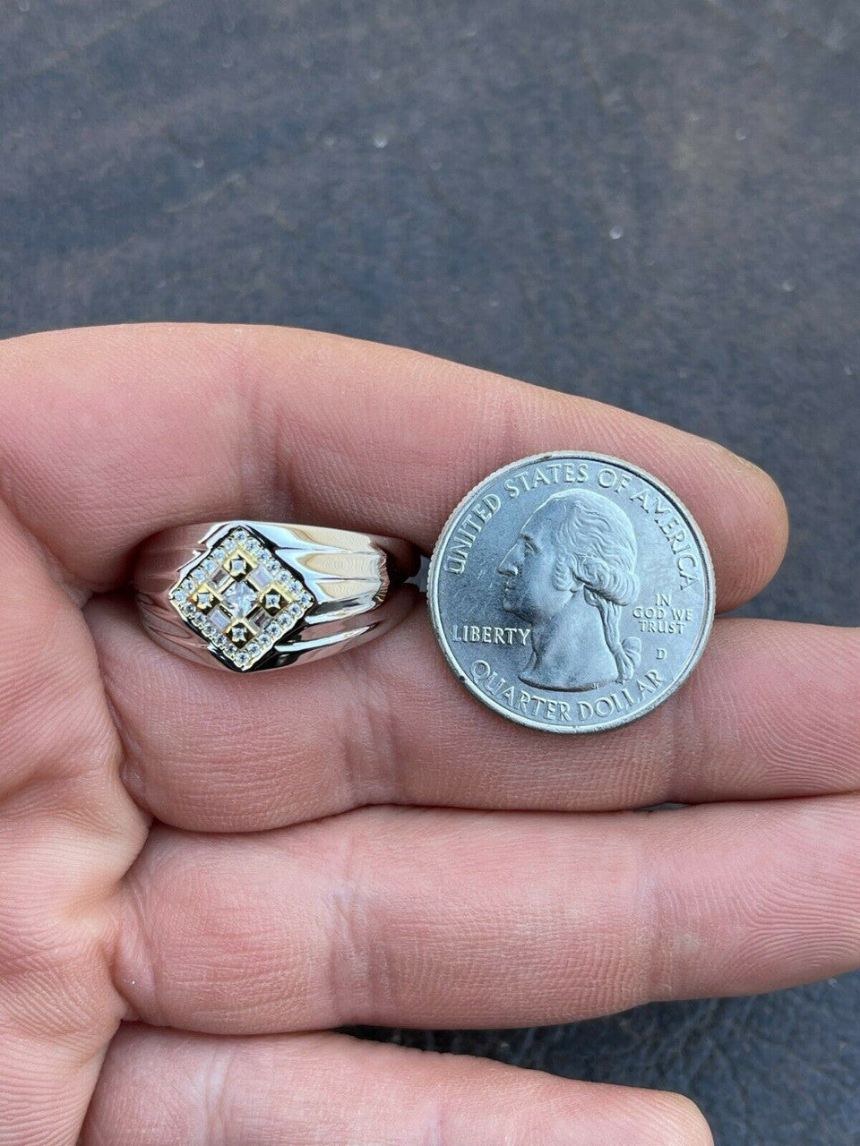 Italiano Silver, Inc Real Solid 925 Sterling Silver Iced CZ Ring Mens Ladies Pinky Band Sizes 6-13