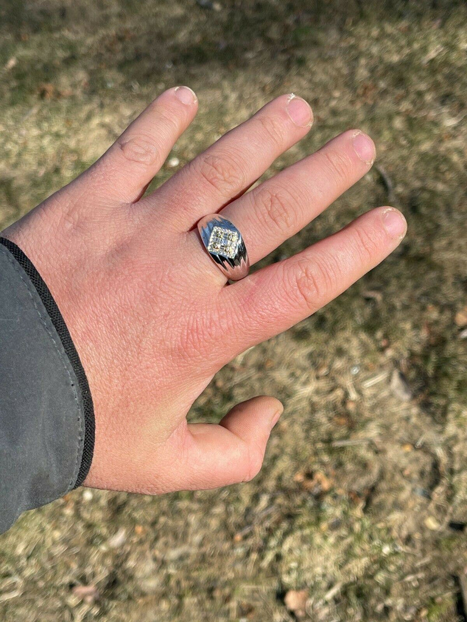 Italiano Silver, Inc Real Solid 925 Sterling Silver Iced CZ Ring Mens Ladies Pinky Band Sizes 6-13