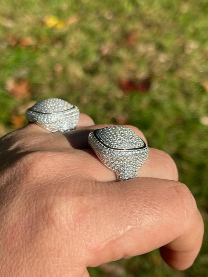 Italiano Silver, Inc Real Solid 925 Sterling Silver Mens Diamond Pinky Ring Hip Hop Iced Jewelry