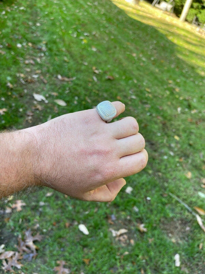 Italiano Silver, Inc Real Solid 925 Sterling Silver Mens Diamond Pinky Ring Hip Hop Iced Jewelry