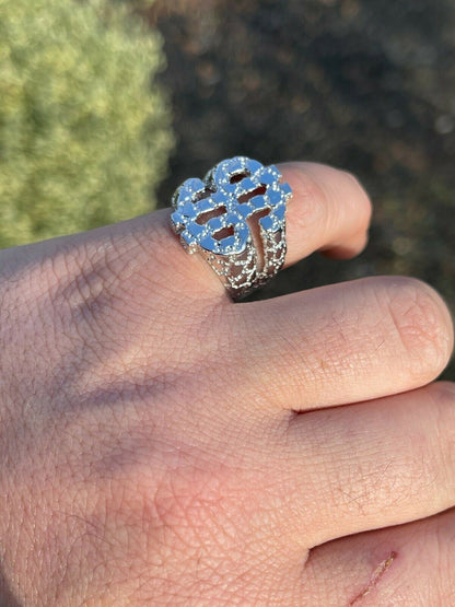 Italiano Silver, Inc Real Solid 925 Sterling Silver Mens Hip Hop Nugget Dollar Sign dollar Pimped Out Ring