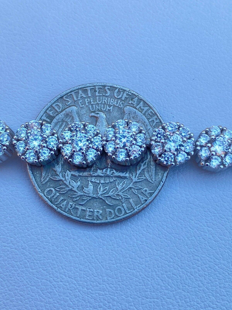 Italiano Silver, Inc Real Solid 925 Sterling Silver Mens Iced Flooded Out Cluster Tennis Bracelet 7mm