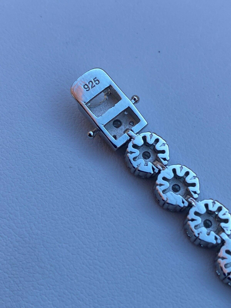 Italiano Silver, Inc Real Solid 925 Sterling Silver Mens Iced Flooded Out Cluster Tennis Bracelet 7mm