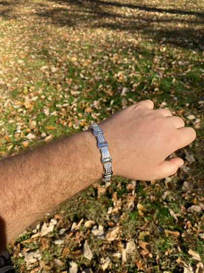 Italiano Silver, Inc Real Solid 925 Sterling Silver Mens Iced Presidential Bracelet Diamond Hip Hop