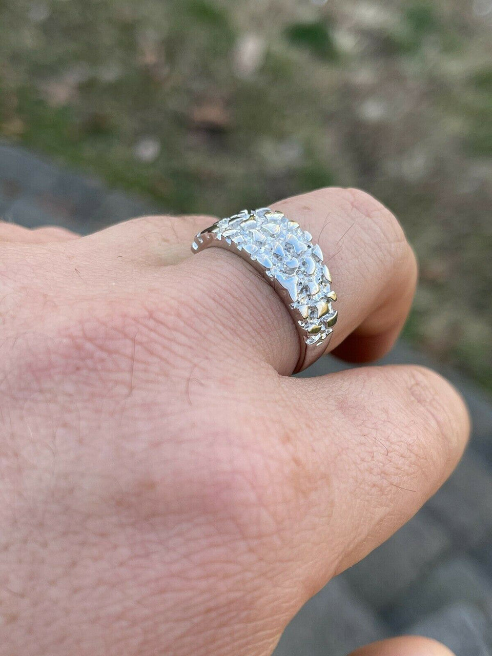 Italiano Silver, Inc REAL Solid 925 Sterling Silver Nugget Band Plain Pinky Or Ring Finger Sizes 6-13