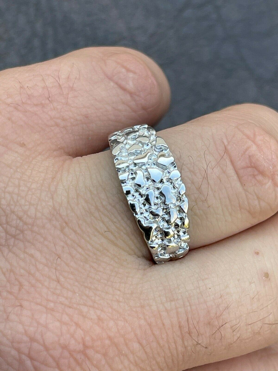 Italiano Silver, Inc REAL Solid 925 Sterling Silver Nugget Band Plain Pinky Or Ring Finger Sizes 6-13