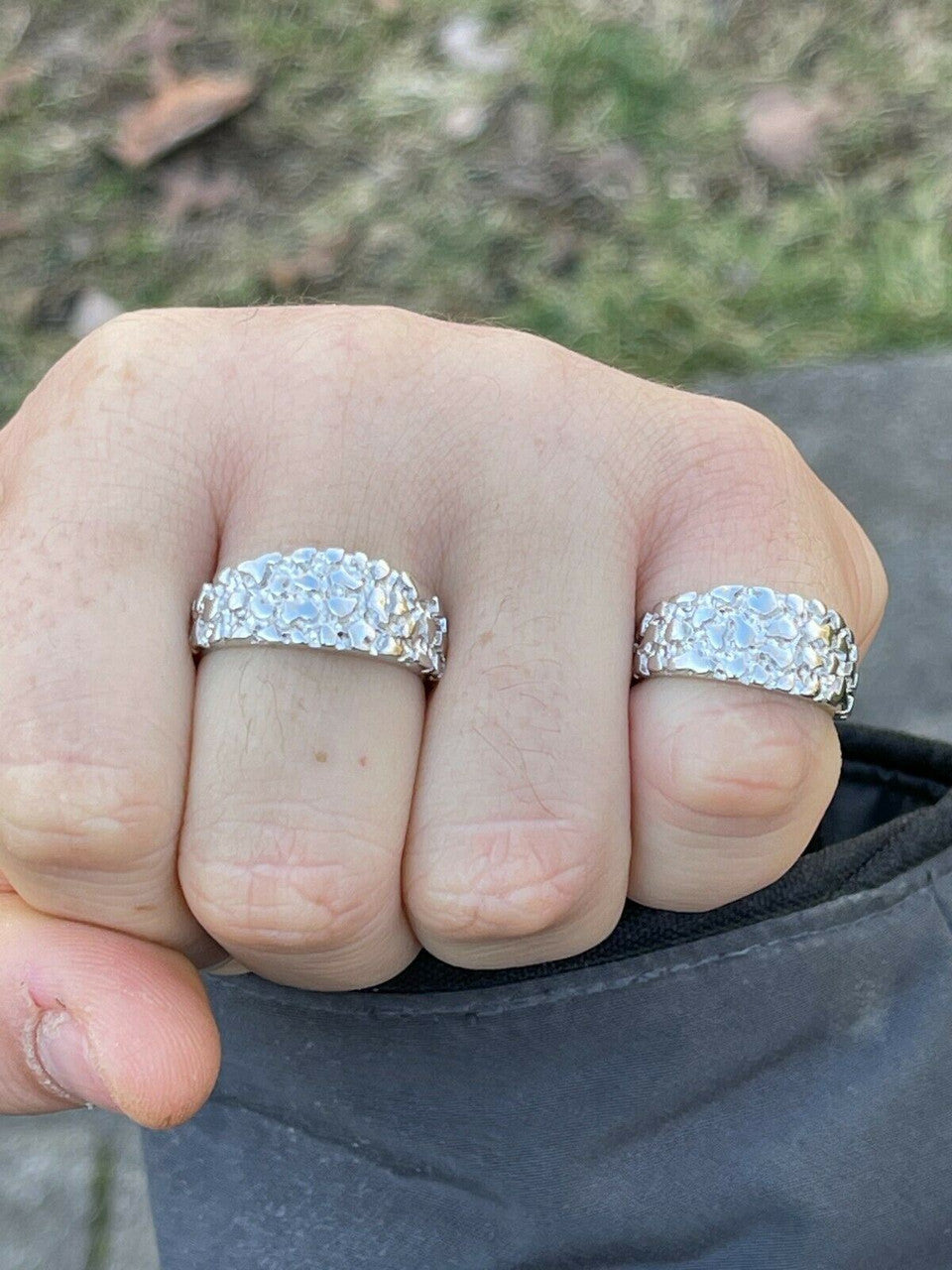 Italiano Silver, Inc REAL Solid 925 Sterling Silver Nugget Band Plain Pinky Or Ring Finger Sizes 6-13