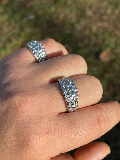 Italiano Silver, Inc REAL Solid 925 Sterling Silver Nugget Band Plain Pinky Or Ring Finger Sizes 6-13