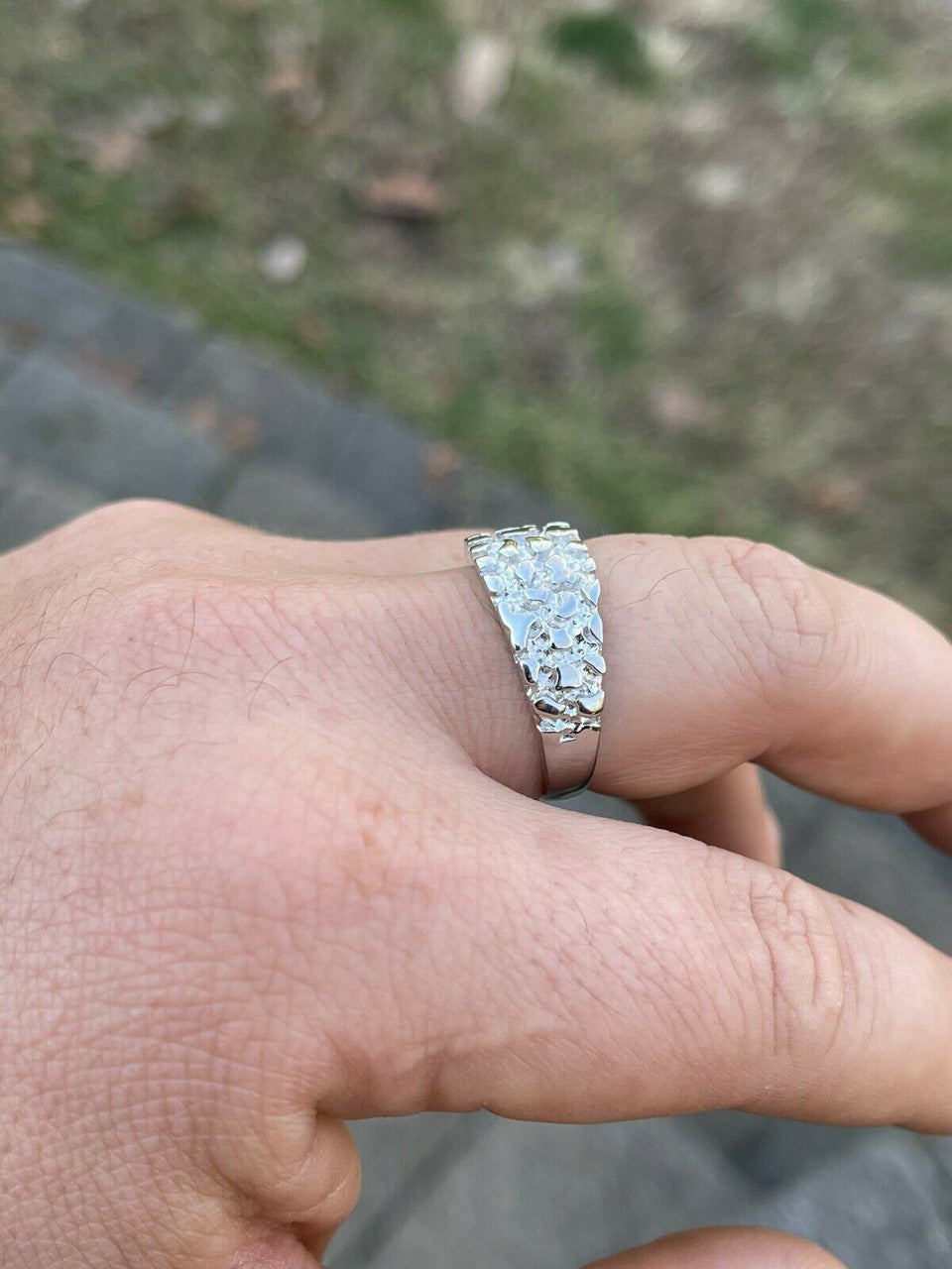 Italiano Silver, Inc REAL Solid 925 Sterling Silver Nugget Band Plain Pinky Or Ring Finger Sizes 6-13