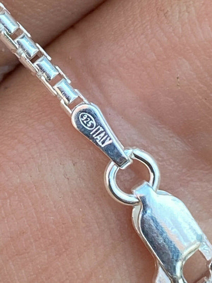 Italiano Silver, Inc Real Solid 925 Sterling Silver Rounded Box Chain 1-3mm Necklace Men Ladies Snake