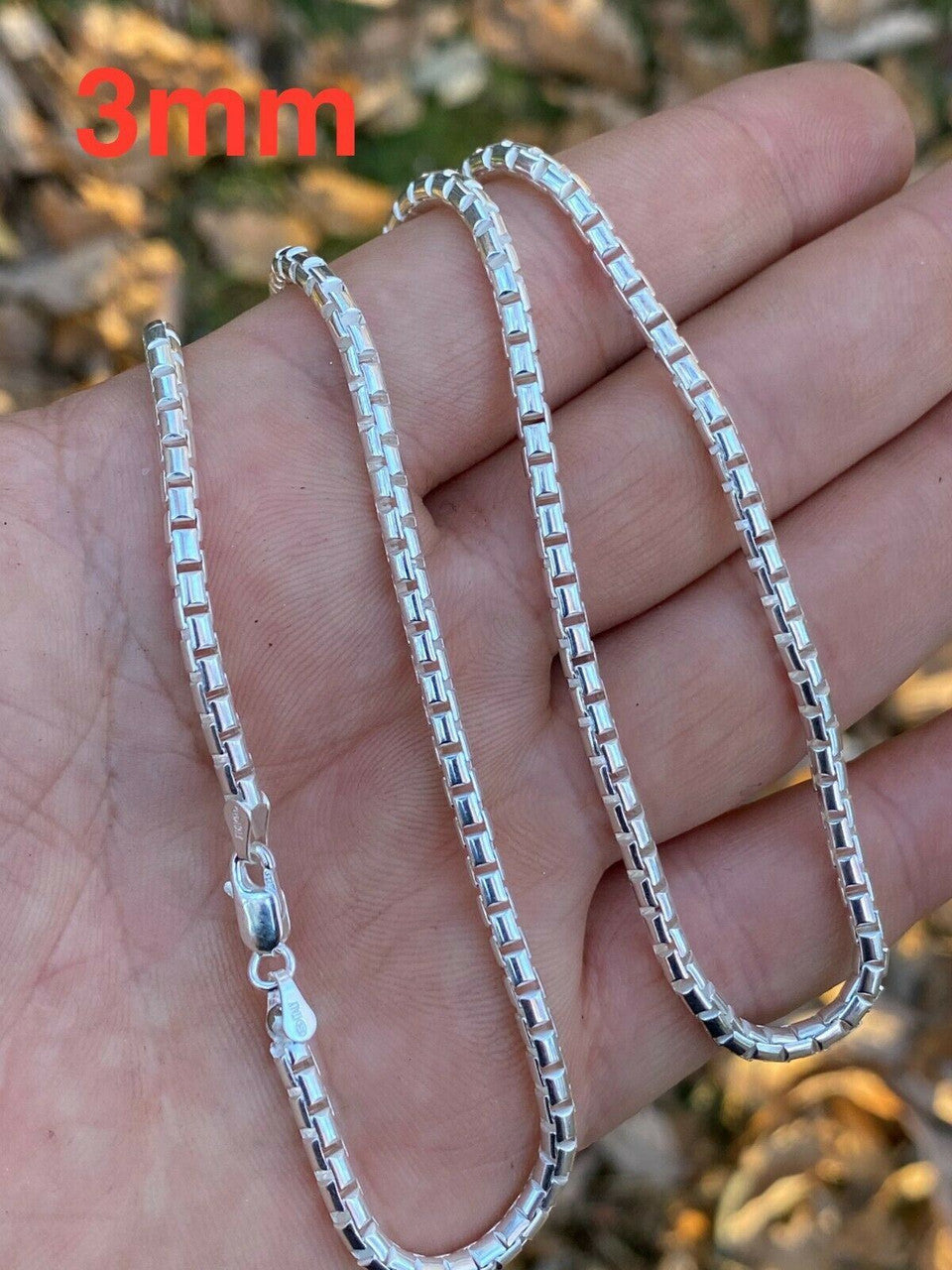 Italiano Silver, Inc Real Solid 925 Sterling Silver Rounded Box Chain 1-3mm Necklace Men Ladies Snake