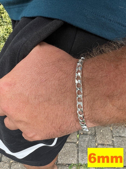 Italiano Silver, Inc Real Solid 925 Sterling Silver SQUARE Miami Cuban Chain Necklace / Bracelet Curb