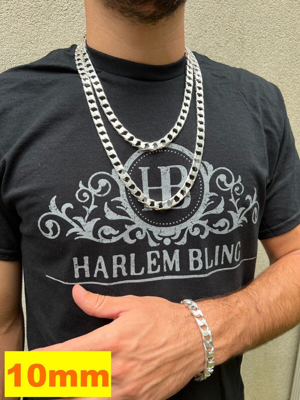 Italiano Silver, Inc Real Solid 925 Sterling Silver SQUARE Miami Cuban Chain Necklace / Bracelet Curb