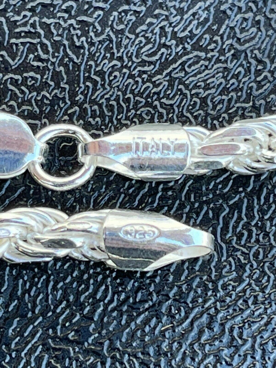 Italiano Silver, Inc Solid 925 Sterling Silver and Yellow Rose Gold Tri Color Rope Chain Necklace 2-5mm