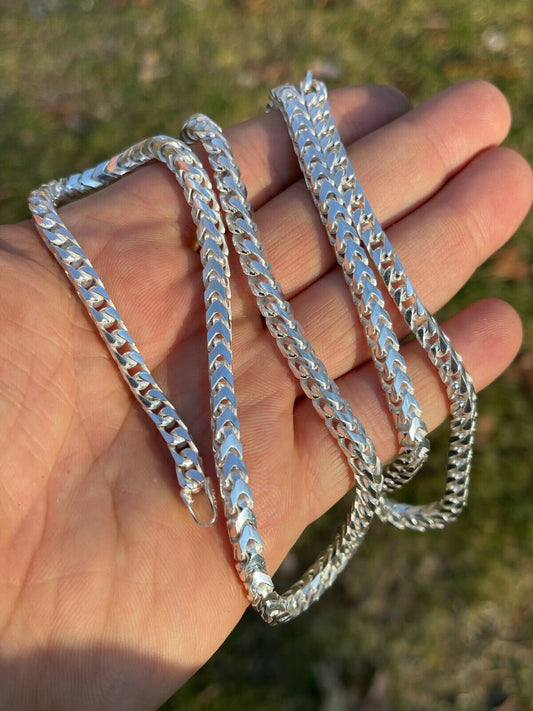Italiano Silver, Inc Solid 925 Sterling Silver Franco Chain 5mm Thick Hip Hop Mens Necklace 18-30