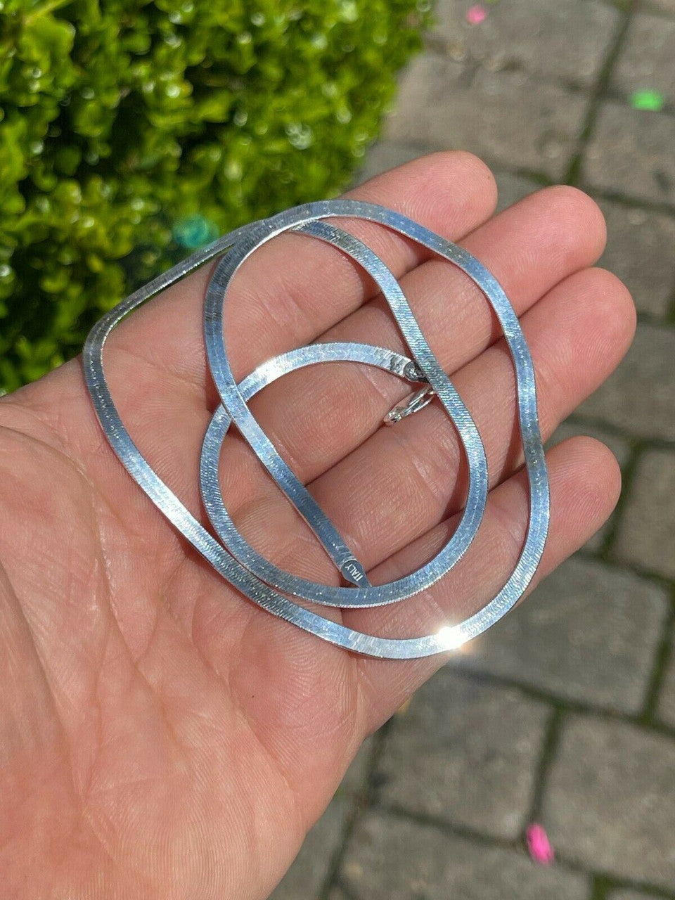 Italiano Silver, Inc Solid 925 Sterling Silver Herringbone Chain Necklace 3-9mm 14- 28 Diamond Cut