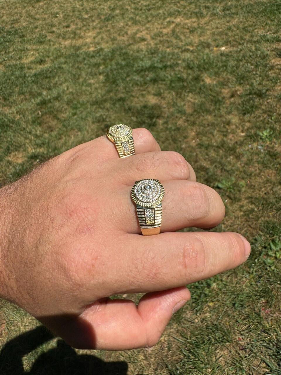 Italiano Silver, Inc. The OG Ring - Harlembling Classic Since 2018 - 14k Gold Vermeil 925 Silver - CZ Stones