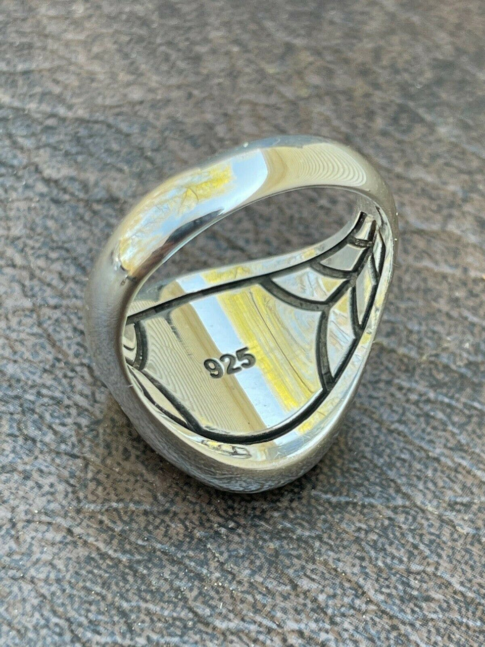 Large Men Real Solid 925 Sterling Silver Ring Iced Black Diamond Pinky Size 7-13