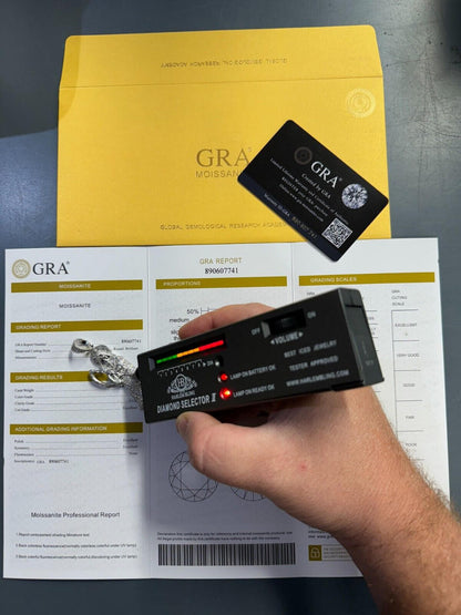 Large MOISSANITE Real 925 Silver / Gold Santa Muerte Grim Reaper Death Pendant