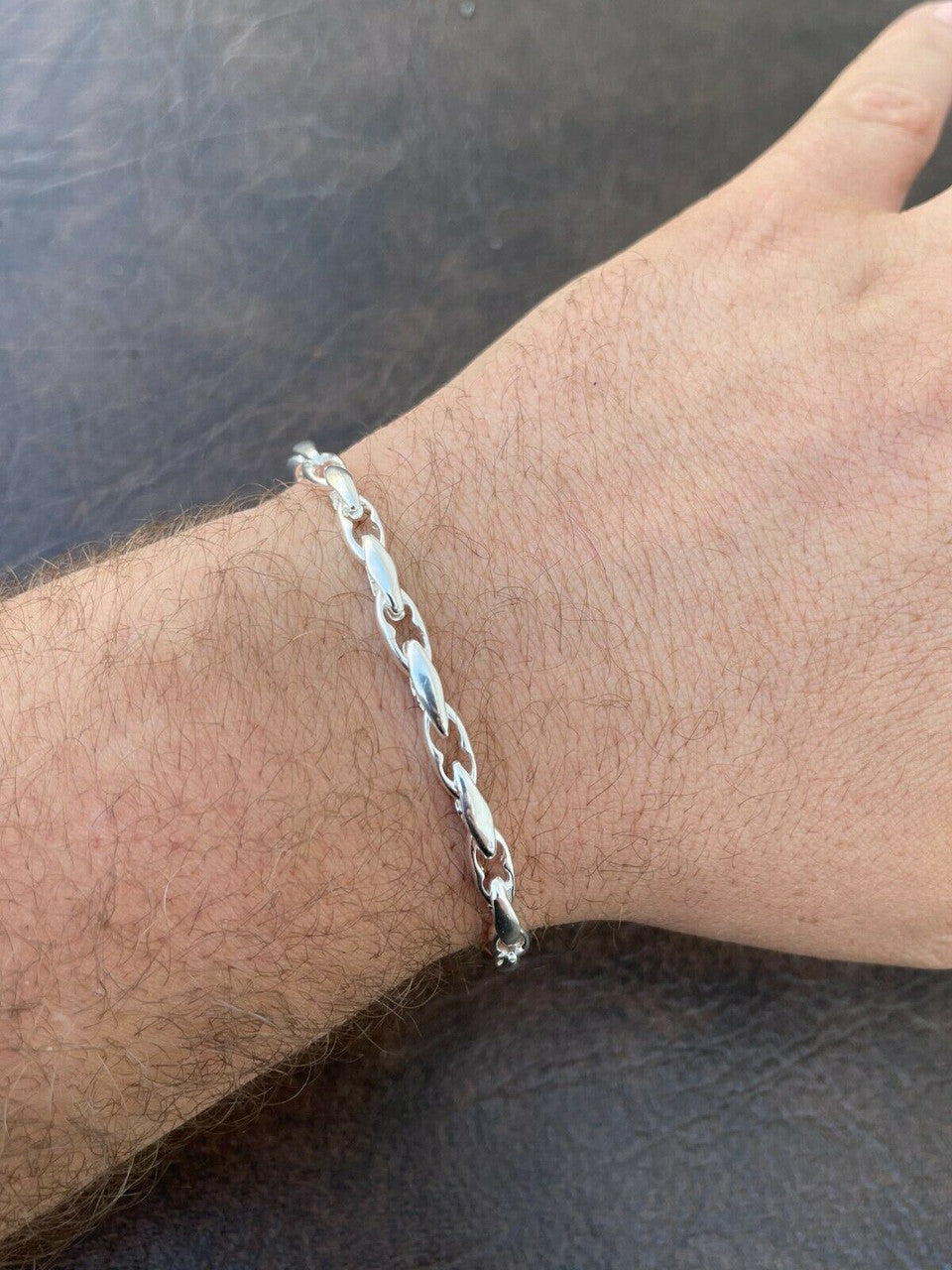 Mens 925 Sterling Silver 5mm Custom Anchor Rolo Link Chain Necklace Or Bracelet